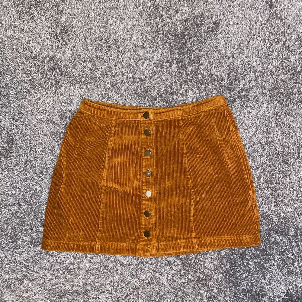 Orange corduroy skirt